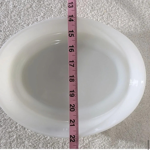 Vintage Dynaware Pyr-O-Rey Brown Daisy Shallow Oval Milk  Glass Casserole Dish - Picture 10 of 10